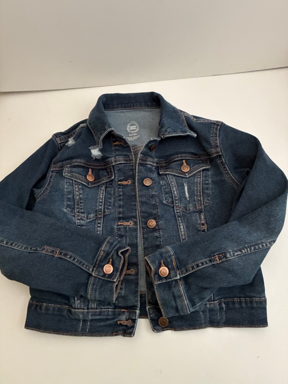 Wonder Nation Girls' Dark Blue Denim Jacket